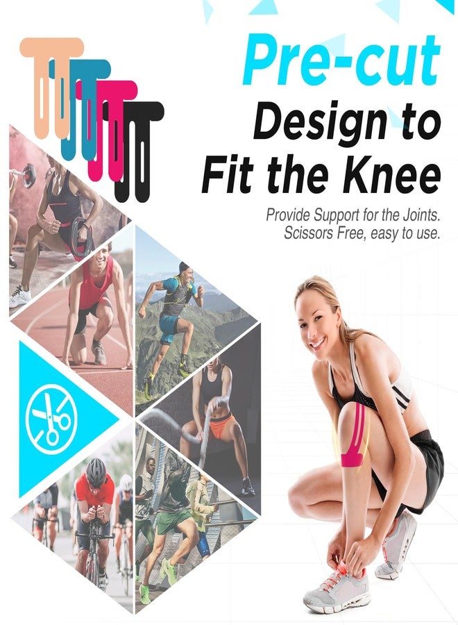 OK TAPE Nylon Kinesiology Tape for Knee, 10 Pcs Stretchable on Four Sides Precut Strips, Athletic Tape for Knee Support & Stability,Breathable and Hypoallergenic, Beige - Image 5