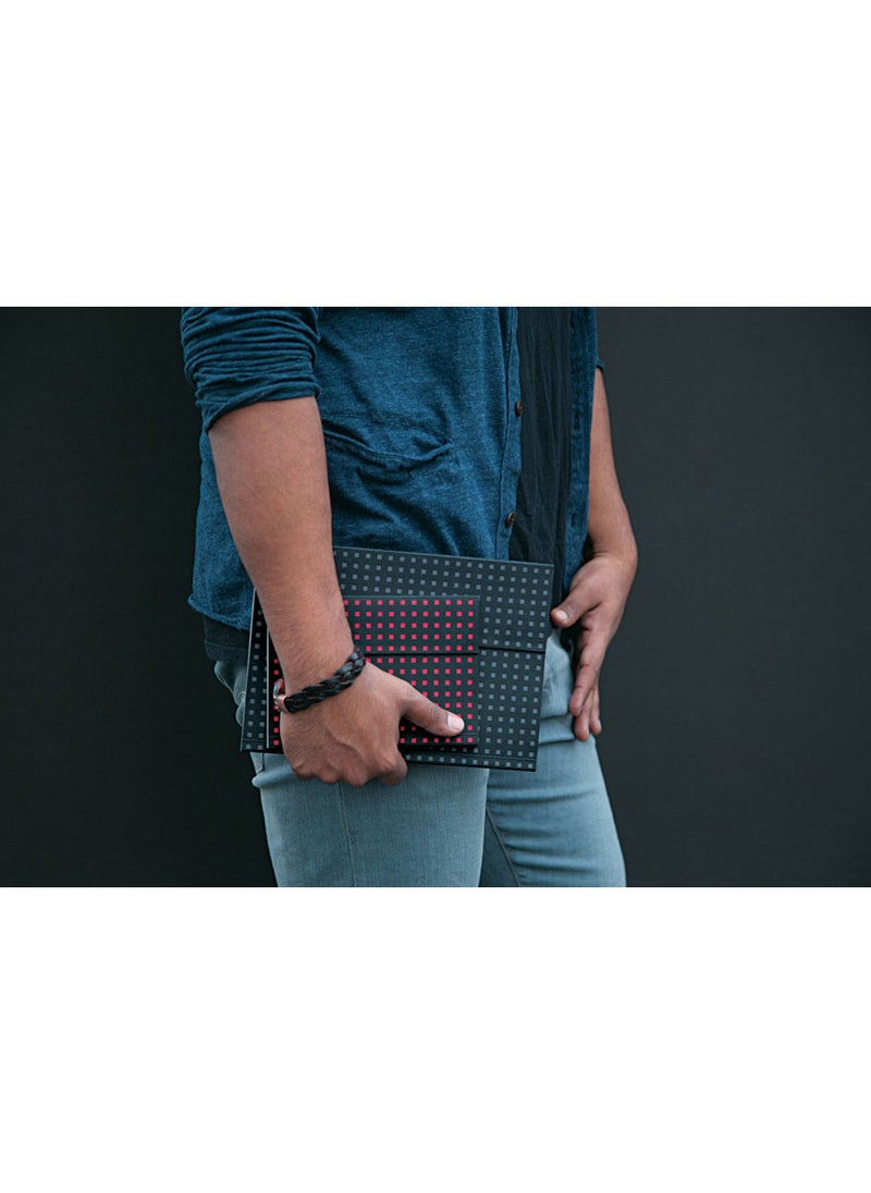Paper-Oh - Quadro Black on Red B6.5 Unlined Wrap Closure 112 Pages 100gsm Notebook - Image 1