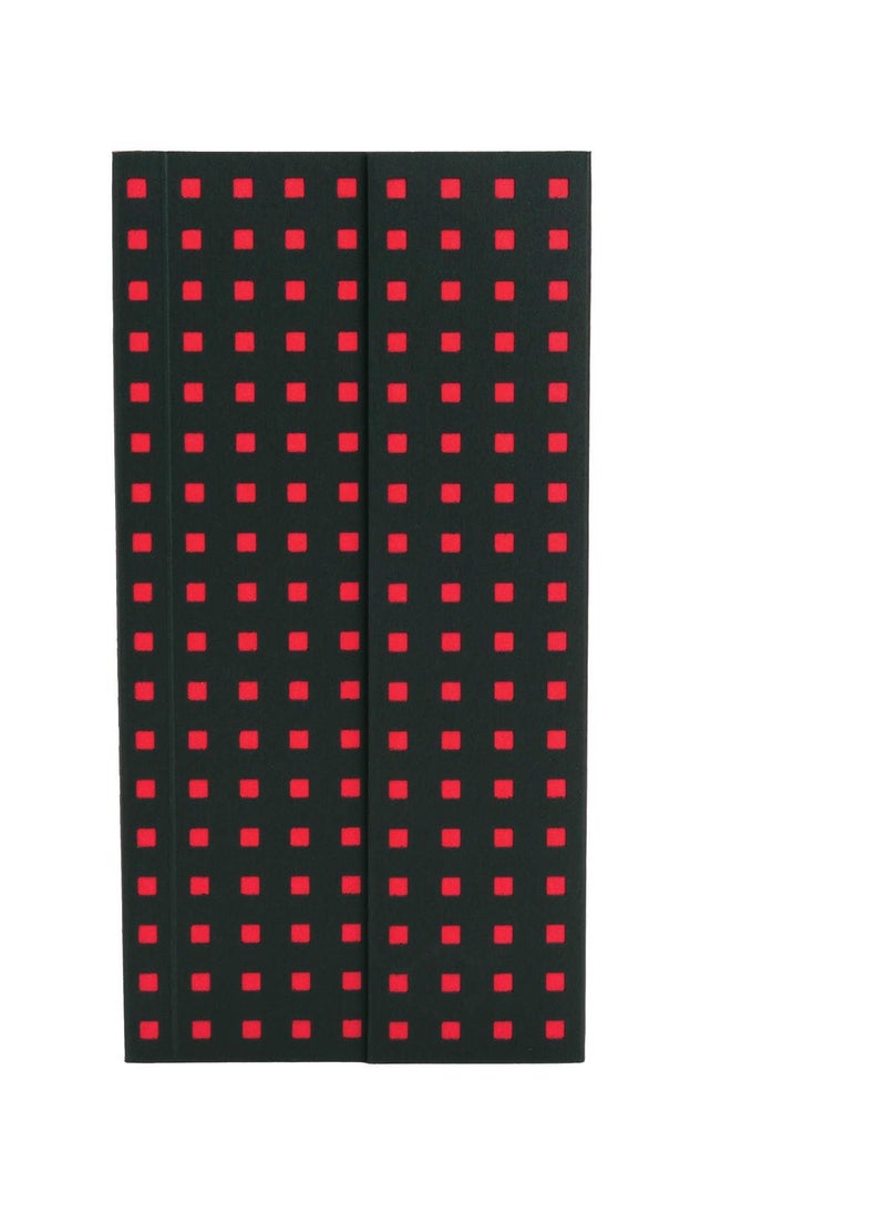 Paper-Oh - Quadro Black on Red B6.5 Unlined Wrap Closure 112 Pages 100gsm Notebook - Image 1