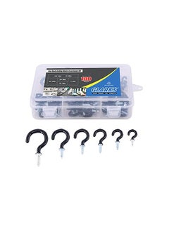 Glarks Glarks 100-Pieces 6 Sizes Black Vinyl Coated Cup Hooks Screw-in Ceiling Hooks Screw Hooks Mug Hooks Hangers Assortment Kit for Home and Office Use  - Image 5