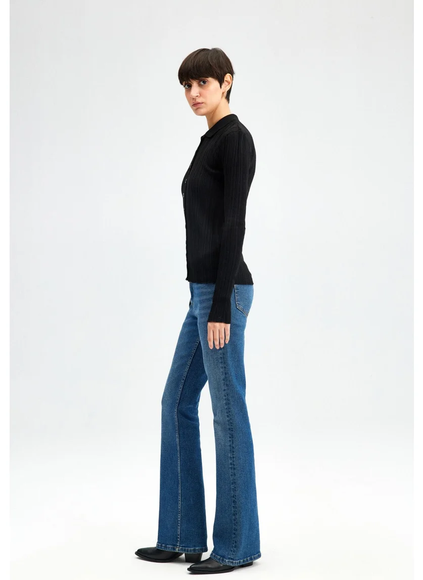 Touche Polo Neck Fine Knitwear Body