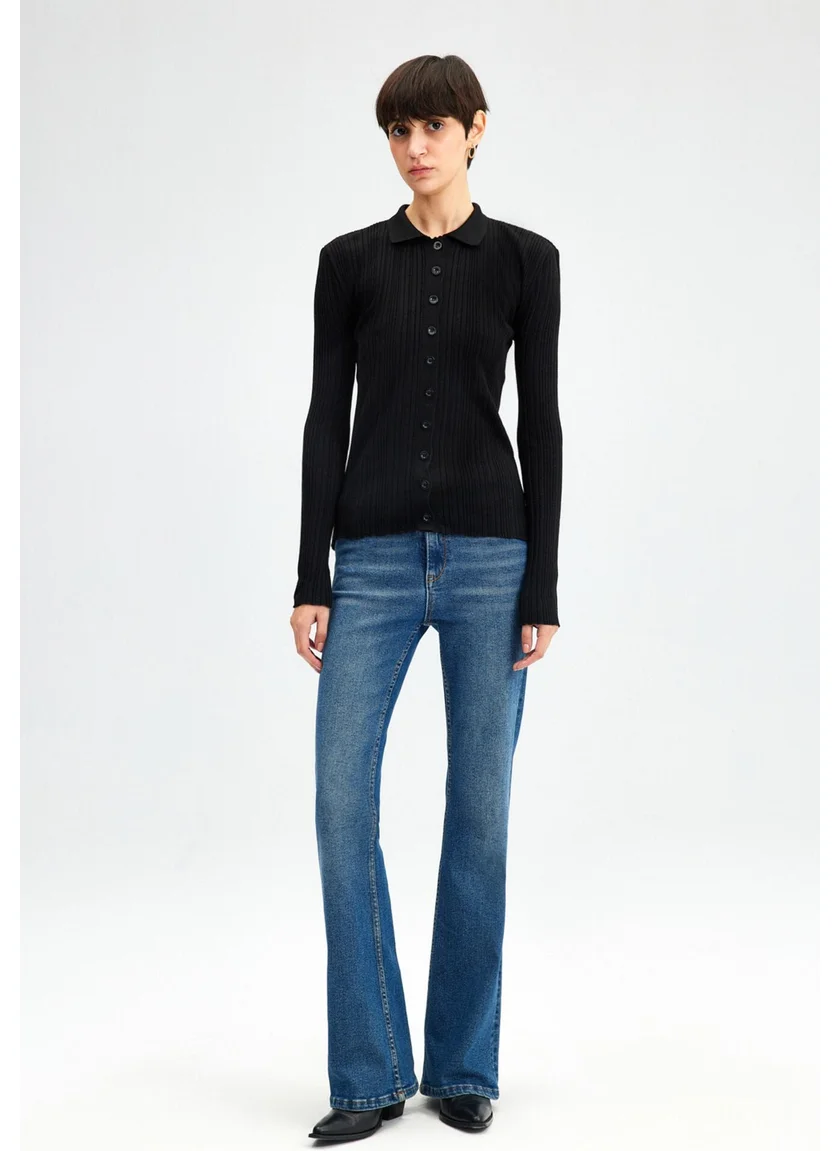 Touche Polo Neck Fine Knitwear Body