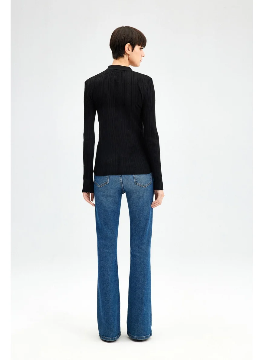 Touche Polo Neck Fine Knitwear Body
