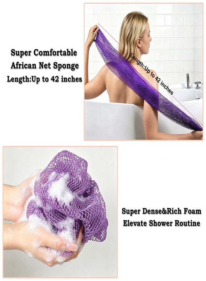 Bovinde African Net Sponge Authentic, Loofah, Bath Sponges 2 Pack (Purple - Image 4