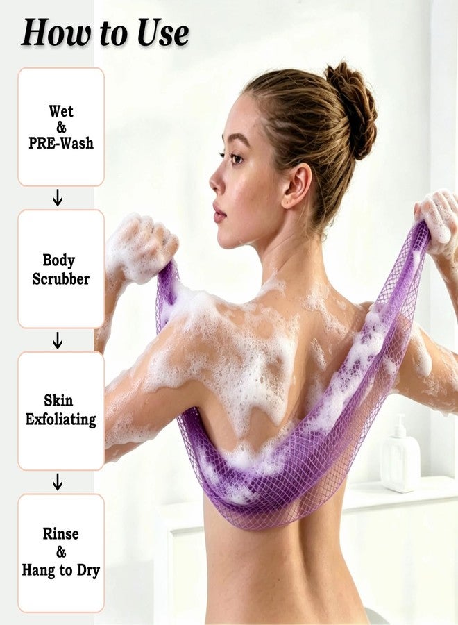 Bovinde African Net Sponge Authentic, Loofah, Bath Sponges 2 Pack (Purple - Image 3