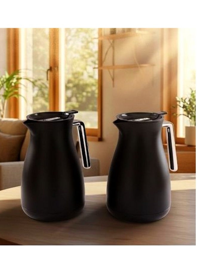 طقم ترامس ثلاجة قهوة وشاي جذابة بتصميم أنيق 1لتر/1لتر