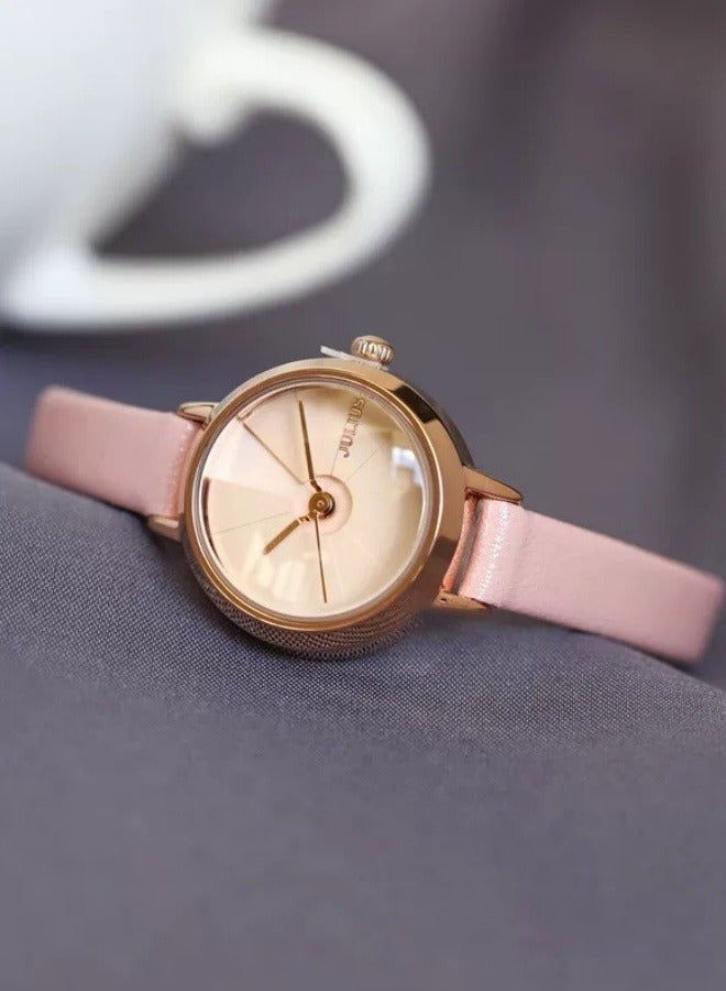 جوليوس ساعة نسائية JULIUS مقاومة للماء من العلامة التجارية الكورية JA-979C باللون الوردي - Image 2