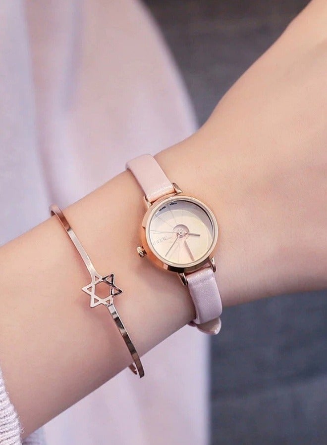 جوليوس ساعة نسائية JULIUS مقاومة للماء من العلامة التجارية الكورية JA-979C باللون الوردي - Image 3