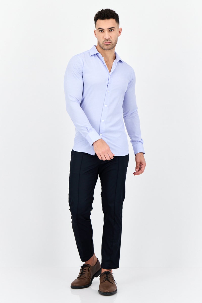 Scotch & Soda قميص رسمي بأكمام طويلة للرجال بتصميم هندسي، أزرق - Image 2