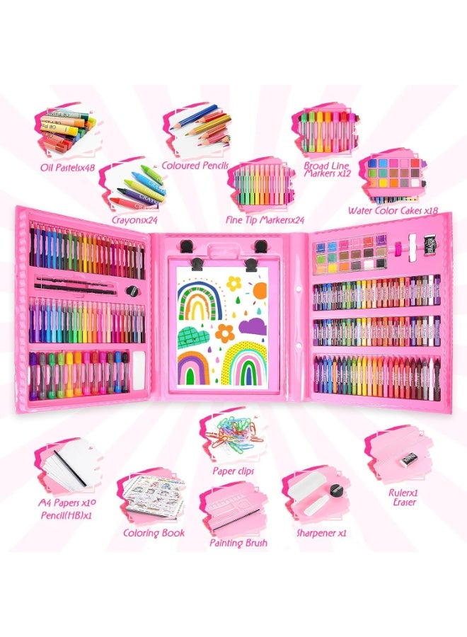 Jourvent 208 PCS Art Supplies Drawing Art Kit for Kids Adults Set with Oil Pastels Crayons, Colored Pencils Paint Brush Watercolor for Budding Artists Kids Teens Boys Girls - Image 2