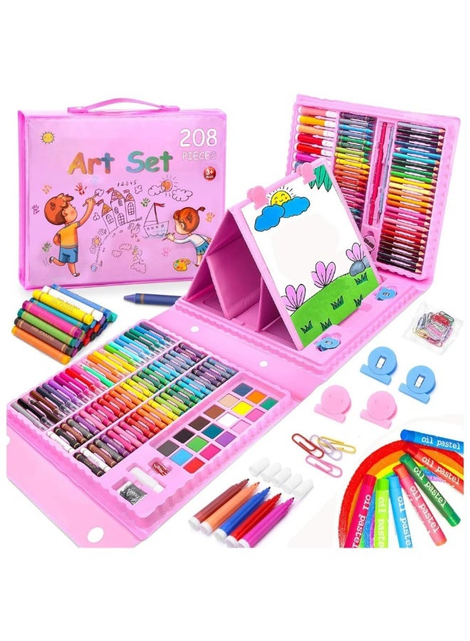 Jourvent 208 PCS Art Supplies Drawing Art Kit for Kids Adults Set with Oil Pastels Crayons, Colored Pencils Paint Brush Watercolor for Budding Artists Kids Teens Boys Girls - Image 1