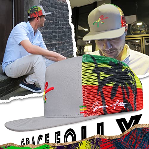 Grace Folly Trucker Hat for Men & Women. Snapback Mesh Caps (US, Alpha, One Size, One Size, Rasta) - Image 4