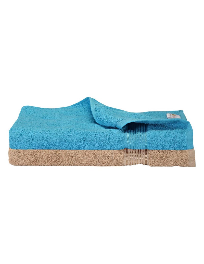 KOPA by Bianca 400 GSM 100% Cotton Soft Terry Towel l 2pc Bath Towel l Bath Towel for Women l Bath Towel l D`Ross l Turq-Taupe - Image 2
