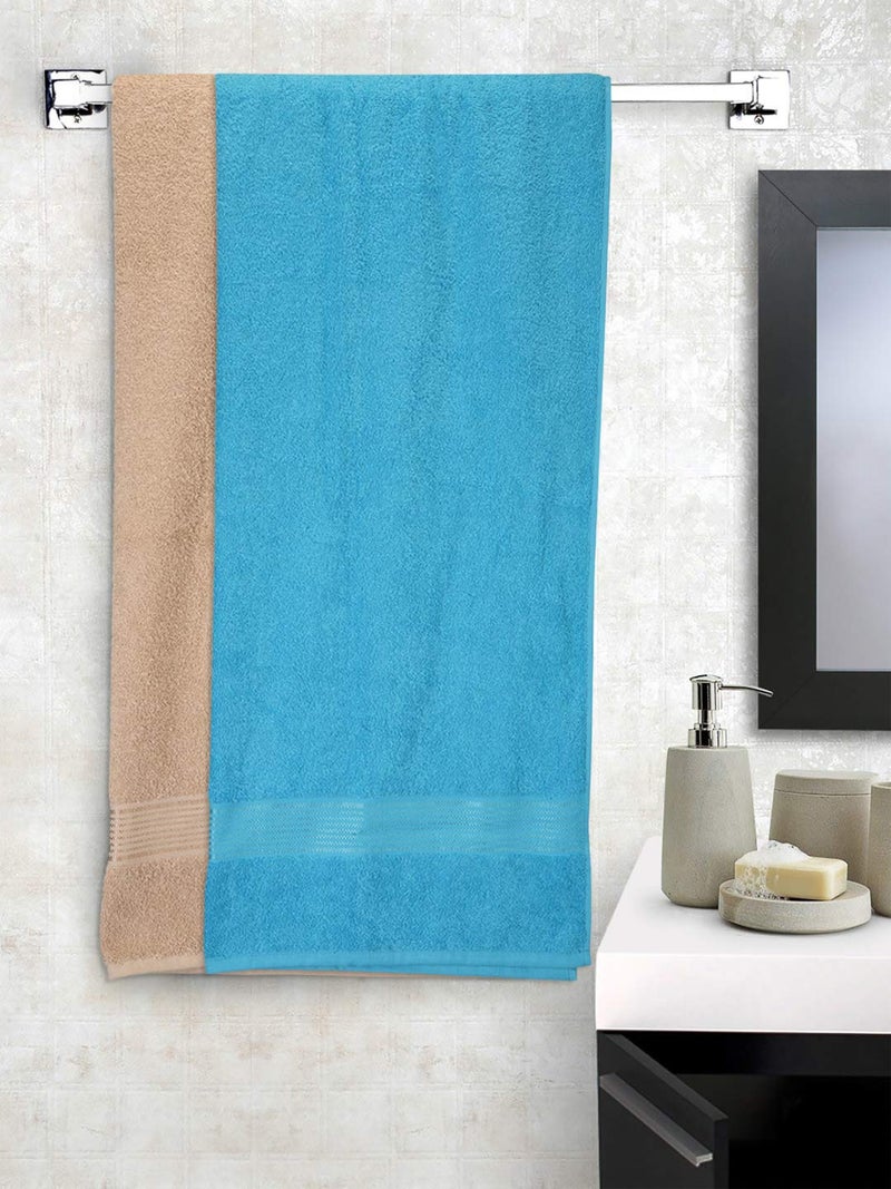 KOPA by Bianca 400 GSM 100% Cotton Soft Terry Towel l 2pc Bath Towel l Bath Towel for Women l Bath Towel l D`Ross l Turq-Taupe - Image 1