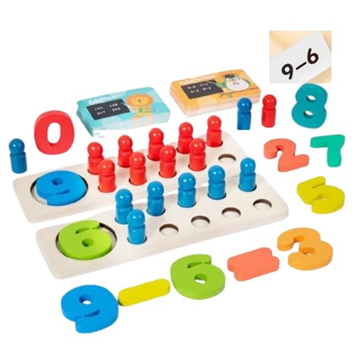 RITHVI STORE Math Learning Toy for Kids | Addition & Subtraction Counting Peg Board with Flash Cards | Montessori Wooden Educational Toy for Boys & Girls | Early Math Learning Age 3–7 - Image 1