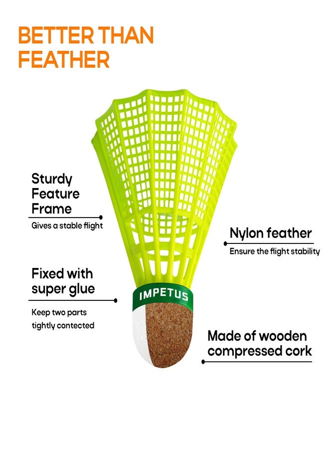 Impetus Rally Nylon Shuttlecock Pack of 6, Badminton Shuttlecock, Shuttlecock, Nylon Shuttlecock, Training Shuttlecock, Badminton, Badminton Shuttle, Shuttlecock Pack of 6 - Image 2