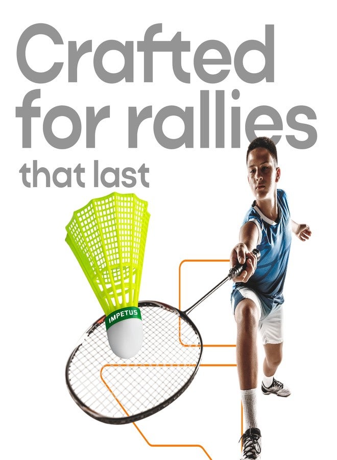 Impetus Rally Nylon Shuttlecock Pack of 6, Badminton Shuttlecock, Shuttlecock, Nylon Shuttlecock, Training Shuttlecock, Badminton, Badminton Shuttle, Shuttlecock Pack of 6 - Image 5