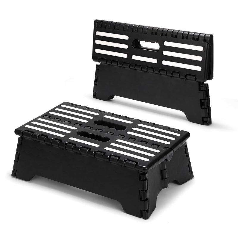 LEICHTEN 1Pcs Step Stool Foldable, 5 inch Folding Step Stools for Adults, Sturdy Portable Non-Slip Collapsible Stepping Stool with Handle for SUV, RV, Kitchen, Bathroom, Black - Image 1