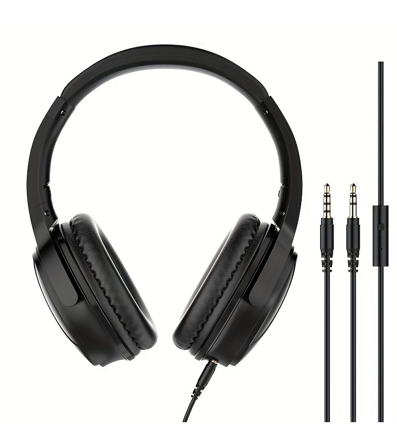 Universal 772 Black 3.5mm Wired Over Ear Headset for Computer Laptop Mobile Phone Tablet Gaming Esports with High Quality Audio and Comfortable Fit for Music Video - Image 3