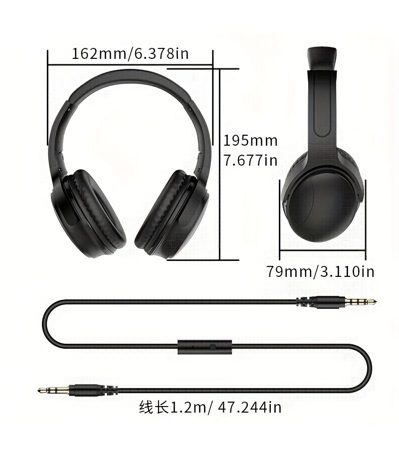 Universal 772 Black 3.5mm Wired Over Ear Headset for Computer Laptop Mobile Phone Tablet Gaming Esports with High Quality Audio and Comfortable Fit for Music Video - Image 2