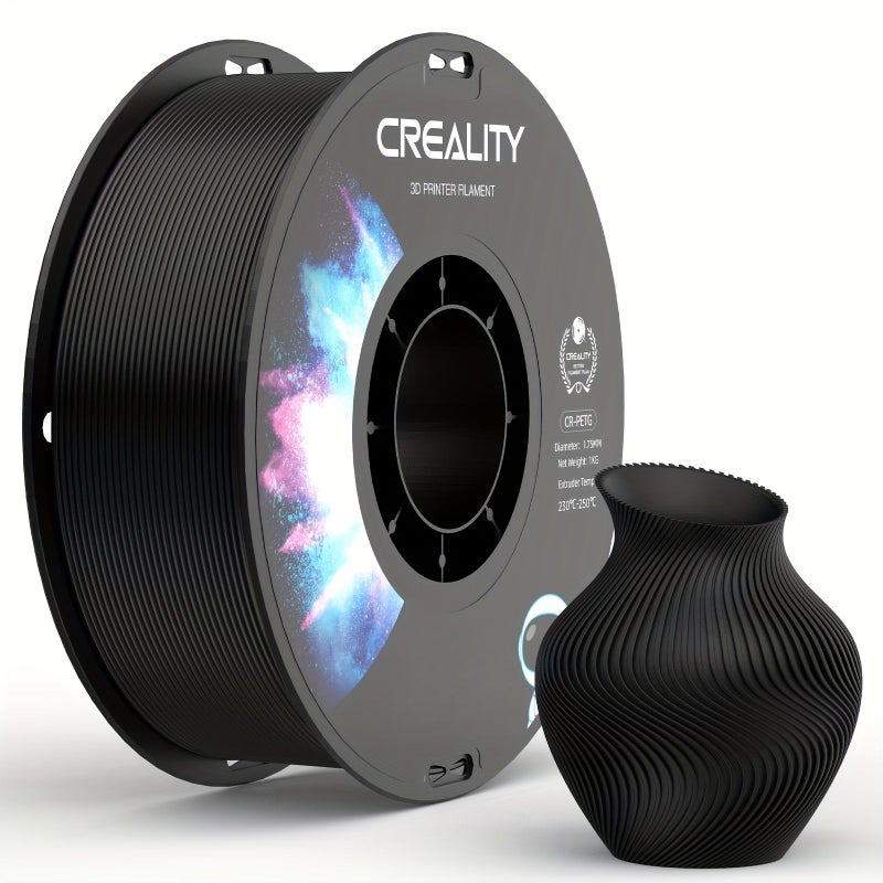 كرياليتي CR خيوط طابعة ثلاثية الأبعاد من مادة PETG 1 كجم 1.75 مم أسود عالي الجودة ناعم - Image 1