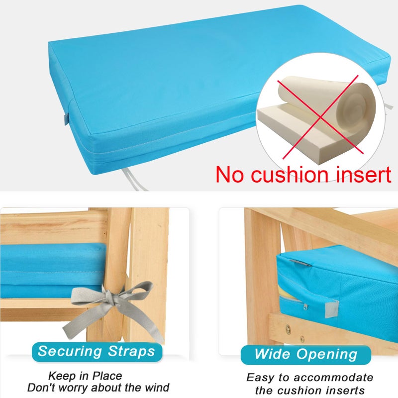 NettyPro Patio Bench Swing Loveseat Cushion Covers 59 Inch, Outdoor Furniture Cushion Slipcovers with Zipper, Water Resistant UV Protection, Replacement Cover Only - Image 4