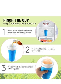 ميكسد Slushie صانع كأس ، تيك توك ماجيك الآيس كريم المجمد كأس ، كأس التبريد ، مزدوج مقذوف Slushie صانع كأس ، عصامي ميلك شيك الآيس كريم آلة ( الأزرق )  - Image 5