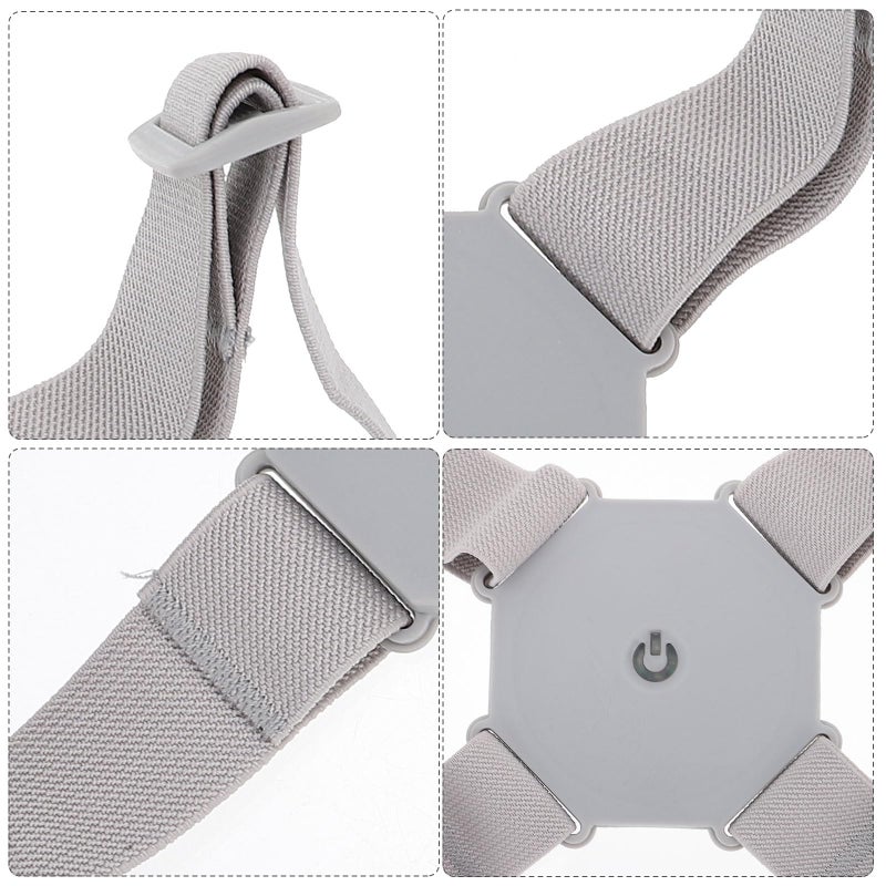 Adjustable Posture Corrector With Sensor Vibration Reminder Light Grey Upper Back Brace - Image 4