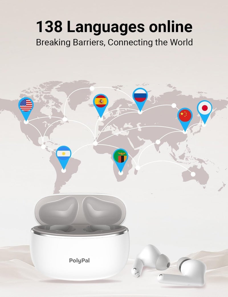 Timekettle Polypal P1 AI Translation Earbuds,Translator Device for Live speech and video, Support 138 Languages, 600 Minutes Monthly,Spanish english translator headphone for immigrants, iOS & Android Compatible - Image 4