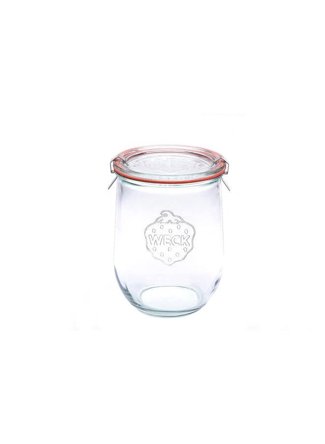 WECK - 745 Tulip Jar 1 Liter - Sour Dough Starter Jars - Large Glass Jar for Sourdough - Tulip Jar with Wide Mouth - Suitable for Canning and Storage - (1 Jar, Glass Lid & Beech Wood Lid) - Image 2