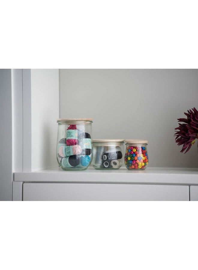 WECK - 745 Tulip Jar 1 Liter - Sour Dough Starter Jars - Large Glass Jar for Sourdough - Tulip Jar with Wide Mouth - Suitable for Canning and Storage - (1 Jar, Glass Lid & Beech Wood Lid) - Image 5