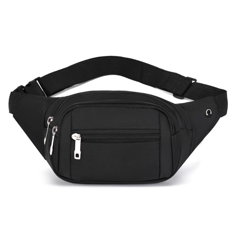 DAITET Crossbody Fanny Pack for Men&Women,Large Waist Bag & Hip Bum Bag with Adjustable Strap for Outdoors Workout Traveling Casual Running Hiking Cycling(Black) - Image 1