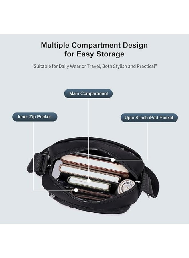 أركتيك هانتر حقيبة Arctic Hunter Sling للرجال، حقيبة جانبية متوسطة الحجم، حقيبة رسول من النايلون، مناسبة لأجهزة iPad مقاس 8 بوصات، حقيبة كتف فاخرة للسفر، حقيبة كروس بودي مقاومة للماء للاستخدام اليومي في المكتب، غير رسمية - Image 2