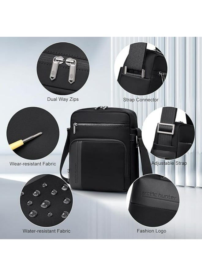 أركتيك هانتر حقيبة Arctic Hunter Sling للرجال، حقيبة جانبية متوسطة الحجم، حقيبة رسول من النايلون، مناسبة لأجهزة iPad مقاس 8 بوصات، حقيبة كتف فاخرة للسفر، حقيبة كروس بودي مقاومة للماء للاستخدام اليومي في المكتب، غير رسمية - Image 3