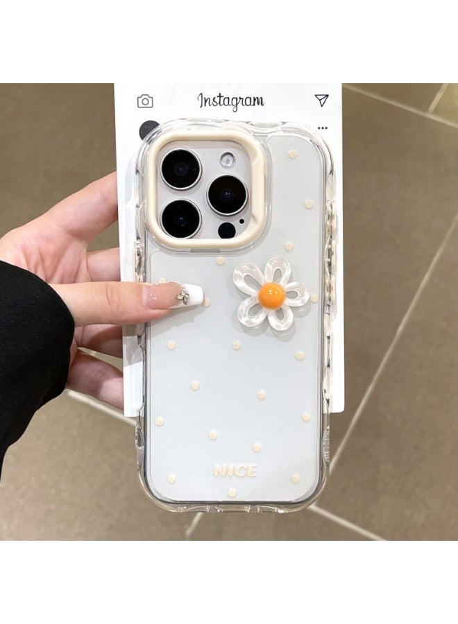 NIBEMINENT Rainbow Simple And Cute Protective TPU Case Cover For iPhone 16 Pro Max, White - Image 1