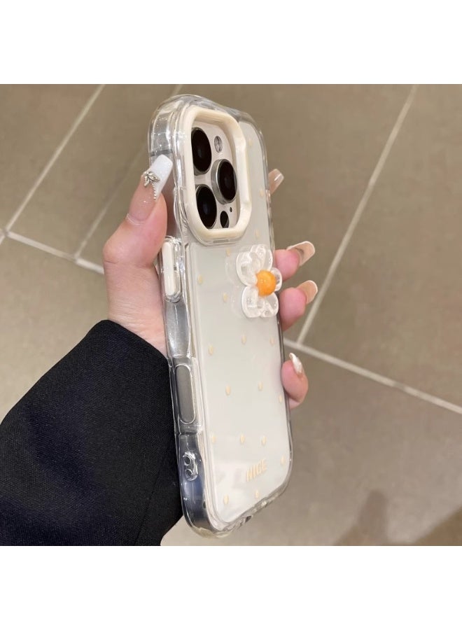 NIBEMINENT Rainbow Simple And Cute Protective TPU Case Cover For iPhone 16 Pro Max, White - Image 3