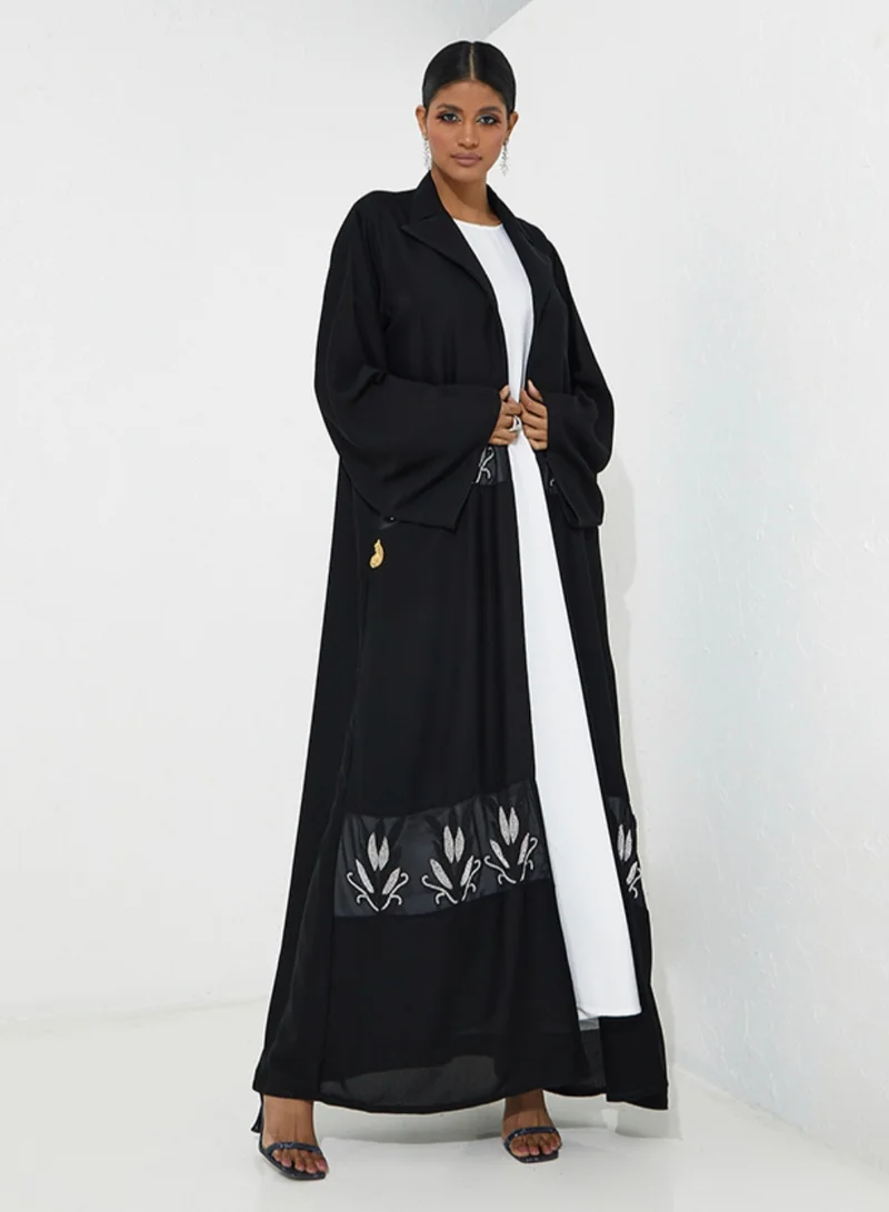 Rosette Abaya Embroidered Occasional Abaya