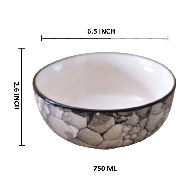 KunhaR Ceramic Serving Bowls Black Luster 800 ml 1 Piece - Image 2
