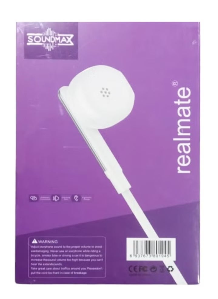 Soundmax Earphones High Quality Sound Microphone Hifi HD Sound Wired Earbuds for Phones and Other Devices  - Image 2