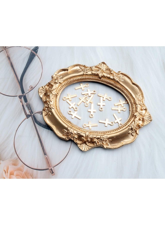 Ruwado 50 Pcs Mini Cross Charm Metal Mini Pendant Beads for Jewelry Making Finding Necklace Bracelet Earring Keychain DIY Gift Idea Handmade Craft Accessories (Gold) - Image 5