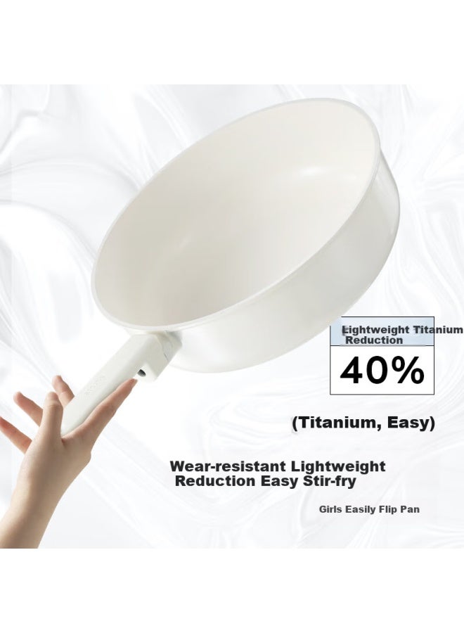 Carote Non-stick Frying Pan With Titanium Ceramic Coating For Home Use, Lightweight Flat-bottom Pan For Induction Cooktops And Gas Stoves, Specialized Stir-fry Pan - Image 2