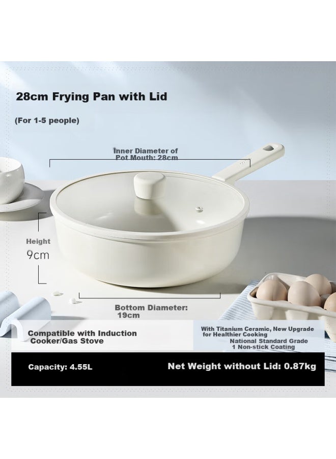 Carote Non-stick Frying Pan With Titanium Ceramic Coating For Home Use, Lightweight Flat-bottom Pan For Induction Cooktops And Gas Stoves, Specialized Stir-fry Pan - Image 1