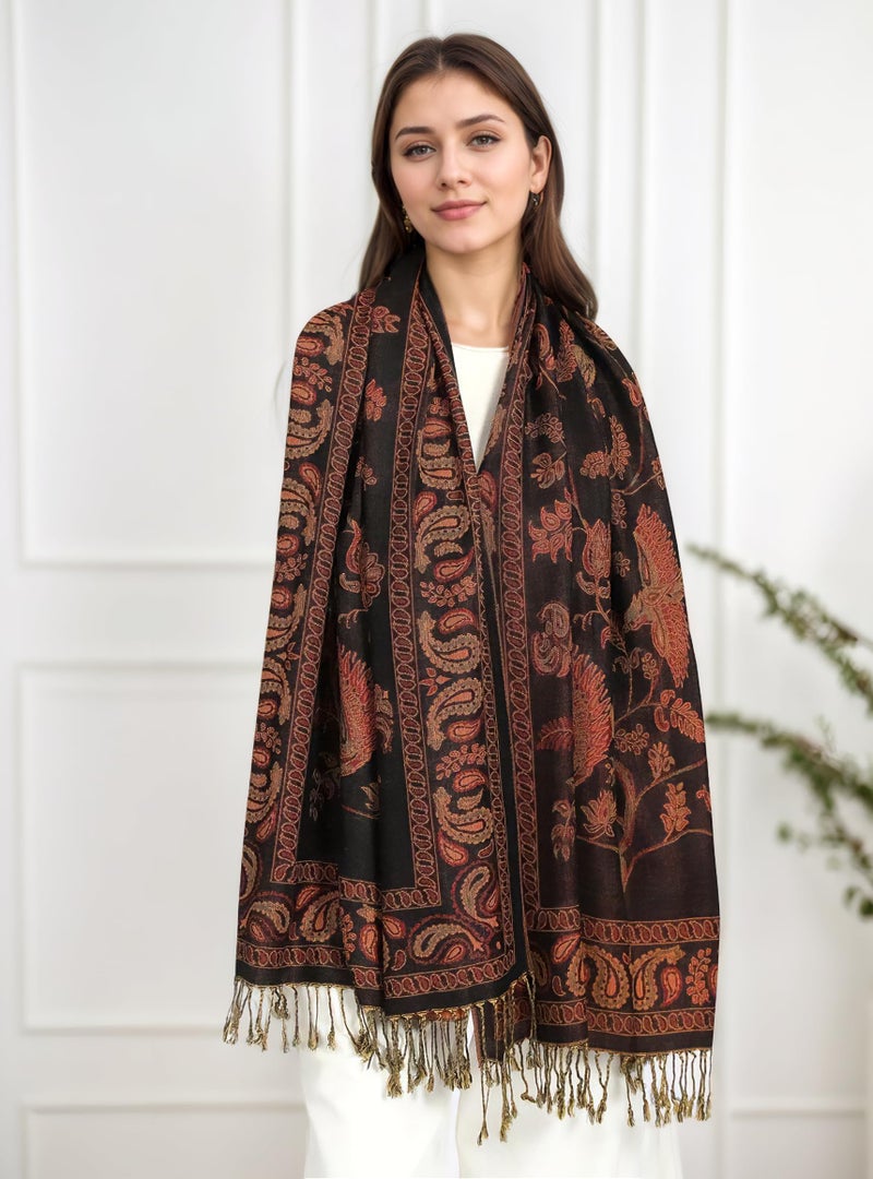 Achillea Reversible Festival Pashmina Rave Scarf Shawl Wrap (Black) - Image 3