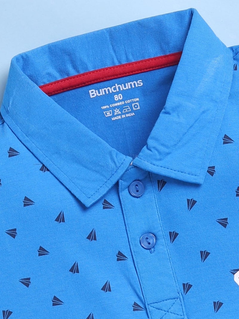 Bumchums Rupa Bumchums Casual Regular Fit Polo Half Sleeve T-Shirt for Kids, Boys, Printed - Image 2