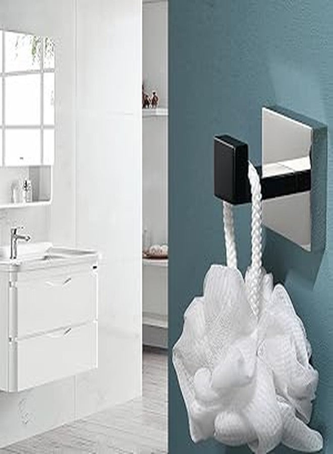 LUXIUR Wall Hooks for Hanging Strong 5kg, Cloth Hook Stand for Bathroom and Kitchen Accessories Items, SUS 304 Grade Stainless Steel, Door Hanger Hook, Bathroom Accessories, Chrome Black, 2 Pack - Image 3