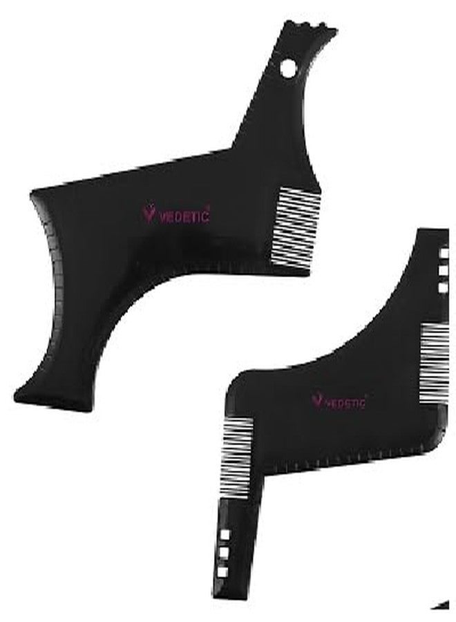 VEDETIC® 3 Pack Combo of Beard Comb Shaper for Men Tool Scale Comb tool Styler Scale Guide Shaving Trim Comb Liner For Multi Purpose,Grooming kit (Black,Pack Of 2) - Image 1