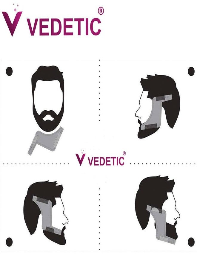 VEDETIC® 3 Pack Combo of Beard Comb Shaper for Men Tool Scale Comb tool Styler Scale Guide Shaving Trim Comb Liner For Multi Purpose,Grooming kit (Black,Pack Of 2) - Image 5