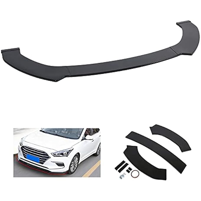 Brilluxa Car Front Bumper Lip Glossy Black Exterior Modification Universal - Image 2