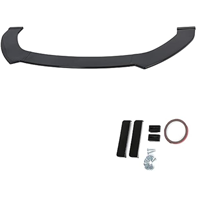 Brilluxa Car Front Bumper Lip Glossy Black Exterior Modification Universal - Image 1