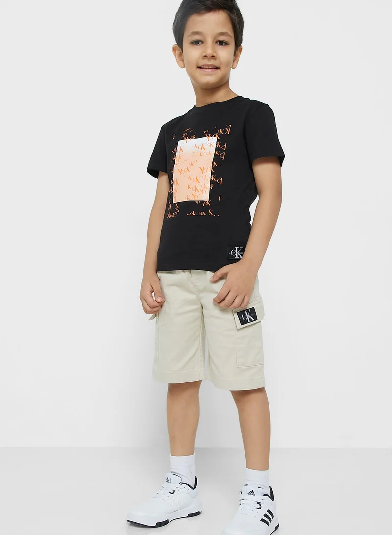 Calvin Klein Jeans Kids Logo Cargo Shorts